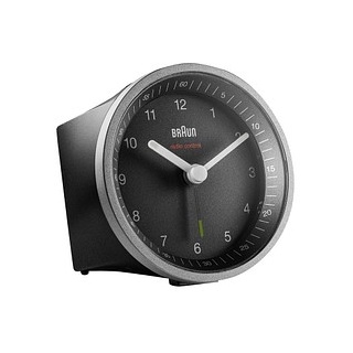 BRAUN Funkwecker BC 07 SB-DCF schwarz silber/schwarz Kunststoff, Ø 8,0 cm