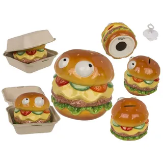 Out of the Blue Spardose Spardose Burger aus Keramik mit Schloss 12x11cm