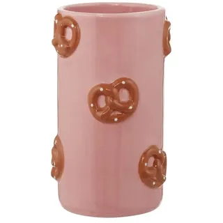 Vase Bretzel   , rosa/pink , Keramik , Maße (cm): B: 10 H: 17,3