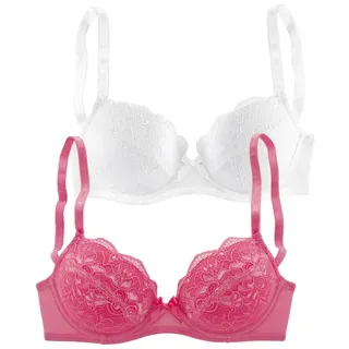 PETITE FLEUR Balconnet-BH Damen pink+weiß Gr.75C