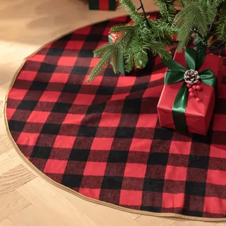 Leisuremix Weihnachtsbaum Decke Rund, 90cm Durchmesser groß 36 Zoll Tannenbaum Decke, Weihnachtsbaum Teppich Unterlage für Haus Garten Geschenk