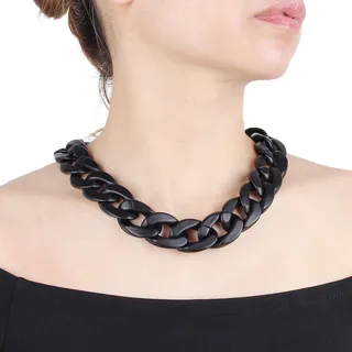 Bysonglezai Halskette Pulloverkette Damen Langkettige Frauen Necklace Schwarze Breite Halsketten Für Frauen Im Punk-Stil, Klobige Kette, Statement-Halskette, Luxuriöseszubehör