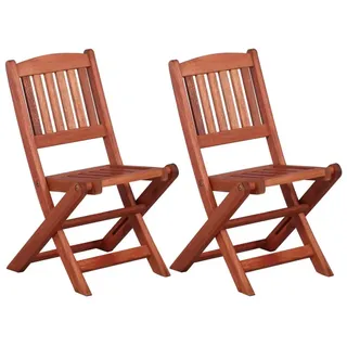 furnicato Gartenstuhl Kinder-Esszimmerstühle 2 Stk. Massivholz Eukalyptus (1 St), Witterungsbeständige Klappstühle für Kinder, ergonomisch geformt braun