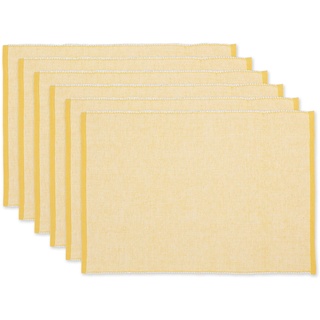 DII Eco-Friendly Fine Ribbed Collection Tischplatte, Baumwolle, Honey Gold, Placemat Set, 13x19, 6