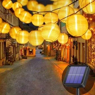 Solar-lichterkette Für Den Außenbereich – 5 M – 20 Led-laternen – 8 Modi – Wasserdicht – Solarbeleuchtung Für Garten, Balkon, Hof, Hochzeit, Weihnachten, Party (warmweiß) [energieeffizienzklasse A+++]