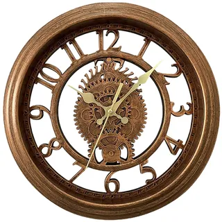 rongweiwang Acryl Hohl Wanduhr Silent Sweep Bewegung Dekorative Uhren Für Schlafzimmer Büro Zu Hause Aus Kunststoff Und Acryl, Antikes Kupfer, 27.8 x 4 cm