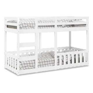 vidaXL Etagenbett vidaXL 90 x 190 cm Kiefer massiv weiß