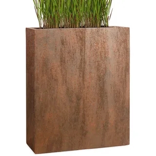 Pflanzwerk® Pflanzkübel Fiberglas Divider Rost Braun 72x60x25cm XXL *Frostbeständig* *UV-Schutz* *Qualitätsware*