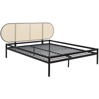 [en.casa] Metallbett Linköping 160 x 200 cm mit ovalem Kopfteil