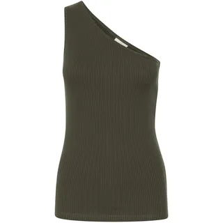 KAFFE Jerseytop Kapia Damen Jerseytop Asymmetric One Shoulder Tank Top XXL, Forest Night