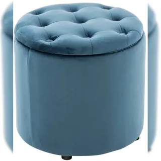 deluke Sitzhocker CUTUN Samt 44 x 42 x 44 cm Blau