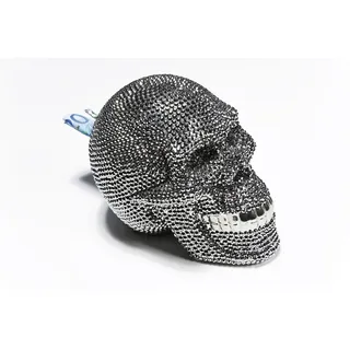 Kare Design Spardose Skull Crystal Silver