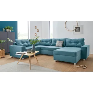 Collection AB Paris 310x85x212 cm", Samtoptik ohne Bettfunktion blau (azur), (62574549-0)