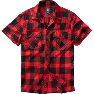 Brandit Textil Check Kurzarmhemd Red / Black 5XL