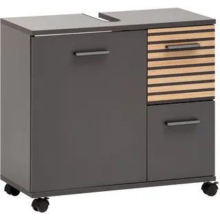 Schildmeyer Waschbeckenunterschrank Katta anthrazit B/H/T: ca. 65.1x60x32 cm, - Anthrazit