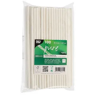 Papstar Trinkhalme Papier 20 cm 100 St. Weiß