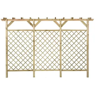 vidaXL Gitterzaun mit Pergola-Oberteil 300 x 50 x 200 cm Braun