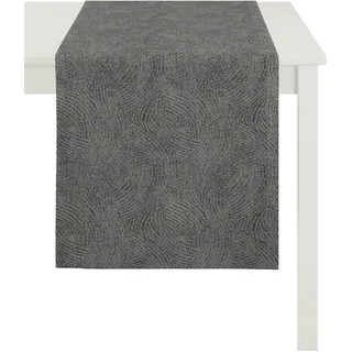 Tischläufer APELT "1102 Loft Style, Jacquard", schwarz (anthrazit, taupe), B:48cm L:140cm, Polyester, Viskose, Tischdecken