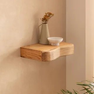 Wandregal Akazie 120cm Hängeregal mit Schublade Holz Wandboard Regal für Wand