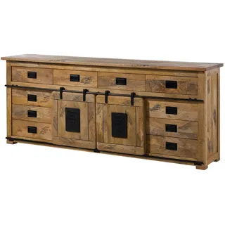 MASSIVMOEBEL24.DE Sideboard Mango 220 x 90 x 45 cm Beige