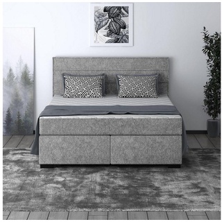 Beautysofa Polsterbett Mauro (Liegefläche 140 / 160 / 180 x 200 cm), modernes Doppelbett mit Taschenmatratze, Bett mit Lattenrost und Matratze, Klassisches Bett grau