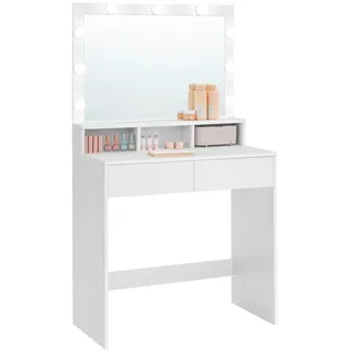 Boxxx Schminktisch, Weiß, Glas, Holzwerkstoff, 2 Schublade(n) Schubladen, rechteckig, Wange, 40x140x80 cm, Schlafzimmer, Schminktische