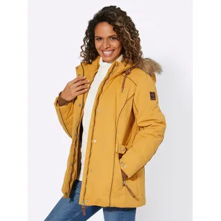 Steppjacke CASUAL LOOKS, Damen, Gr. 40, gelb (ocker), 50% Polyester, 37% Baumwolle, 13% Polyamid, Kunstpelz:80% Polyacryl, 20% Polyester, unifarben, Jacken Steppjacke
