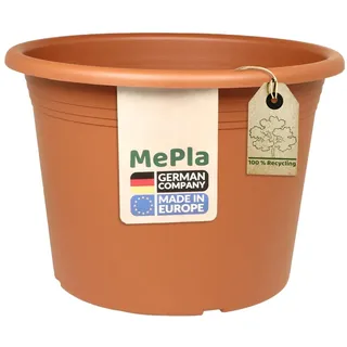 MePla Blumentopf Cilindro - runder Pflanzkübel - wetterfestes Pflanzgefäß - UV-beständiger Blumenkübel - Pflanzentopf - Kübel - Ø 15 - Terracotta
