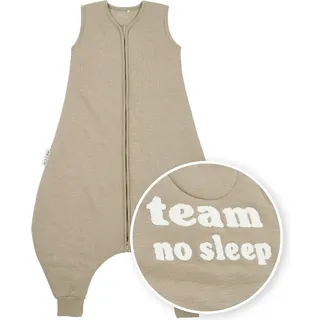 Meyco Schlafsack-Overall Jumper Slub "Team No Sleep" 80 cm, Taupe, 80CM