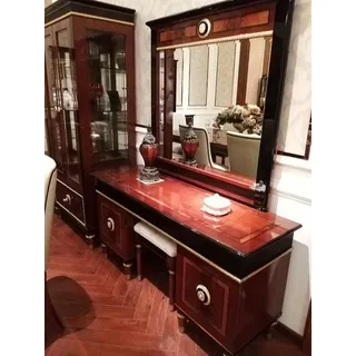 Xlmoebel Schminktisch Luxuriöser Schminktisch im Barock-Rokoko-Stil mit Spiegel (Schminktisch + Spiegel, Schminktisch + Spiegel), Hergestellt in Europa braun