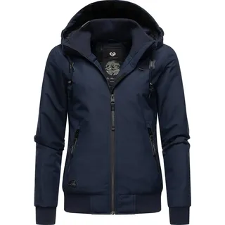 Ragwear Winterjacke Nuggie Melange stylische, melierte Damen Freizeitjacke blau L (40)