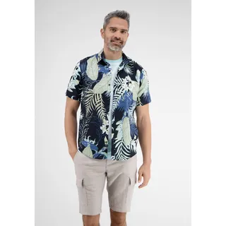 Kurzarmhemd LERROS "LERROS Halbarmhemd *Hawaii*" Gr. XL, blau (classic navy) Herren Hemden Kurzarm