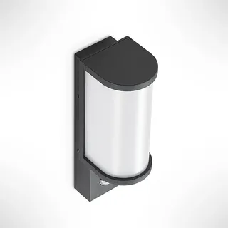 Lucande LED Wandleuchte außen Jokum mit Bewegungsmelder (spritzwassergeschützt (Modern) in Alu aus Aluminium (1 flammig,) - Außenwandleuchten Wandlampe Led Außenlampe Outdoor für