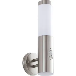 LINDBY Außenwandleuchte Edelstahl 36,5 cm inkl. Bewegungsmelder grau