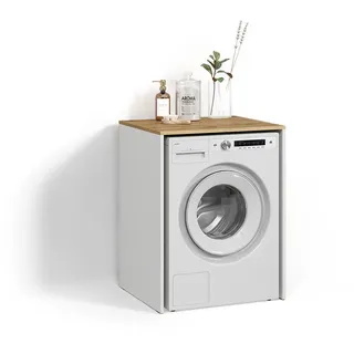 livinity® Paolina Waschmaschinenschrank 68 x 88,2 cm Weiß/Artisan Holz