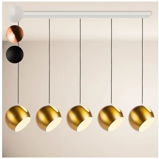 s.luce Pendelleuchte Ball Esstisch-Pendelleuchte 2-5-flammig Ø 30cm Balken 160cm Gold goldfarben