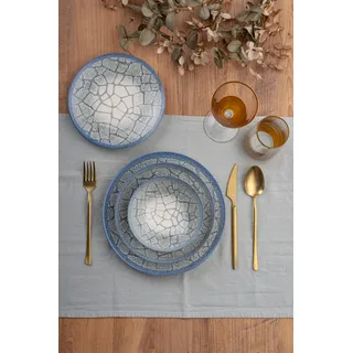 Elegant 24-Piece Dinner Set, 100% Porcelain | Includes Service Plates, Bowls, Dessert Plates | Dishwasher & Microwave Safe | Perfect for Any Occasion