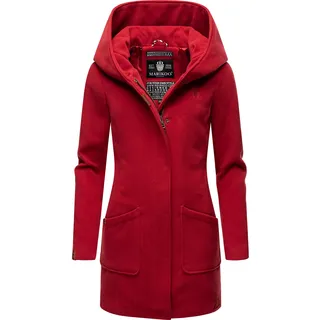 Wintermantel MARIKOO "Maikoo" Gr. M (38), rot (dunkelrot) Damen Mäntel Wintermäntel hochwertiger Mantel mit großer Kapuze