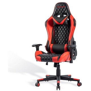 FOXSPORT Gaming-Stuhl ergonomisch Gamer Stühle (Professioneller Gamingstuhl), Eingebauter Wippmechanismus, Max. Belastbarkeit: 150 kg rot