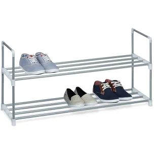 Relaxdays Schuhregal 90 x 45 x 31 cm silber