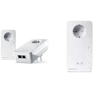 devolo Magic 2 WiFi 6 Starter Kit & Magic 2 WiFi Next Erweiterungsadapter, WLAN Powerline Adapter -bis 2.400 Mbit/s, dLAN 2.0, weiß