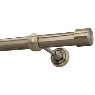 HDTL Gardinenstange Vorhangstange 25mm 1-läufig Wandmontage Messing Antik 180 cm Zoya