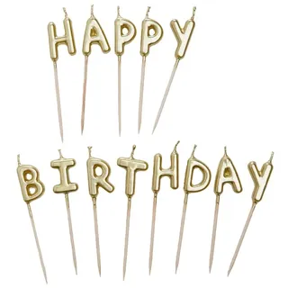 Butlers Kerze HAPPY BIRTHDAY 12er-Set in Gold | Gr.: onesize