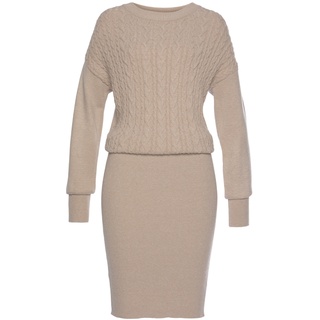 LASCANA Strickkleid Damen beige Gr.42