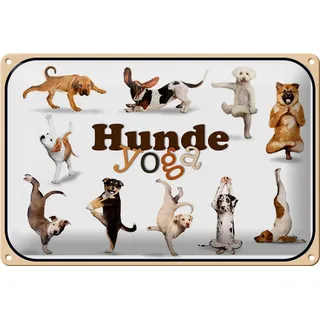 Hebold Metallschild Schild Blech 30x20cm - Made in Germany - Katze Hunde Yoga Metall Deko