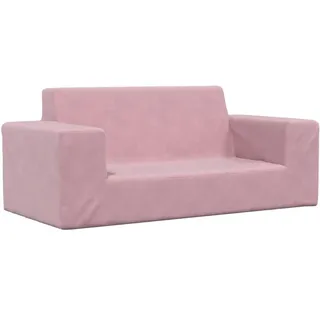vidaXL Kindersofa 2-Sitzer rosa weich plüsch