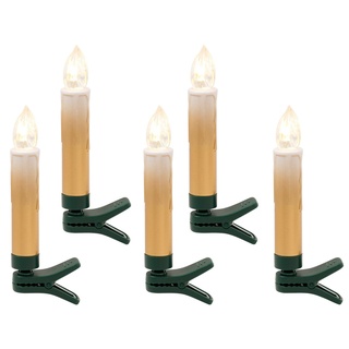 Leonique LED-Christbaumkerzen Ahmady, 25 kabellos Kerzen mit Farbverlauf, Höhe ca. 10,2 cm, 25-flammig, Weihnachtsdeko, Christbaumschmuck goldfarben