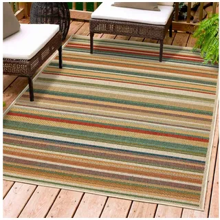 Teppich Sedona Streifen, Andiamo, rechteckig, Höhe: 6 mm, Flachgewebe, gestreift, In- und Outdoor geeignet bunt