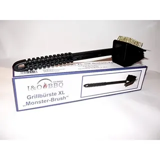 I&O BBQ ® XL Grillbürste Grill Bürste, Schaber, Reinigungspad, Messingbürste