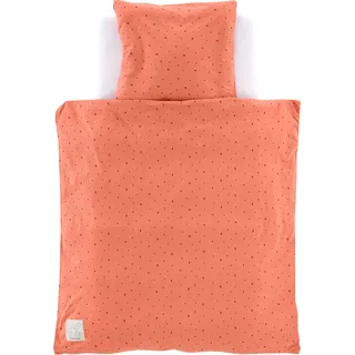 Träumeland Babybettwäsche "Jersey Moon", braun (rost), B/L: 80cm x 80cm, 1 Stk., 1 Stk., Jersey, B/L: 40cm x 35cm, 2 Stk., Jersey, Obermaterial: 100% Baumwolle, Bettwäsche, mit Allover-Print